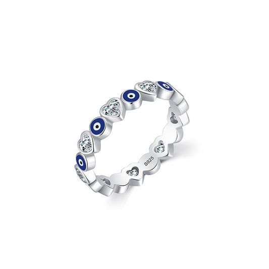 Women S925 Sterling Silver Heart-Shaped Zirconia Ring - DromedarShop.com Online Boutique