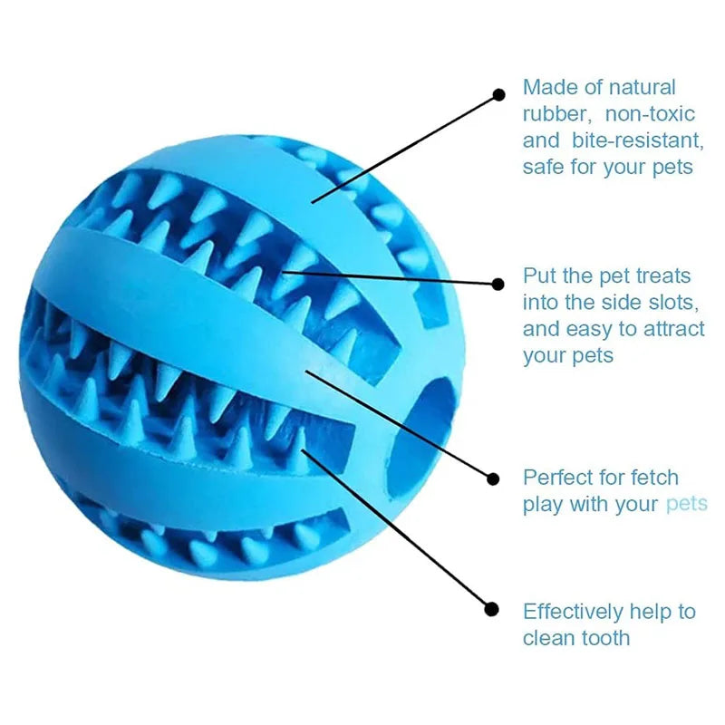 Pet Toy Interactive Rubber and Tooth Cleaning Ball