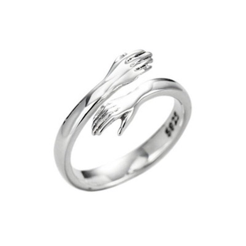 S925 Silver Love Hug Ring for Girl - DromedarShop.com Online Boutique