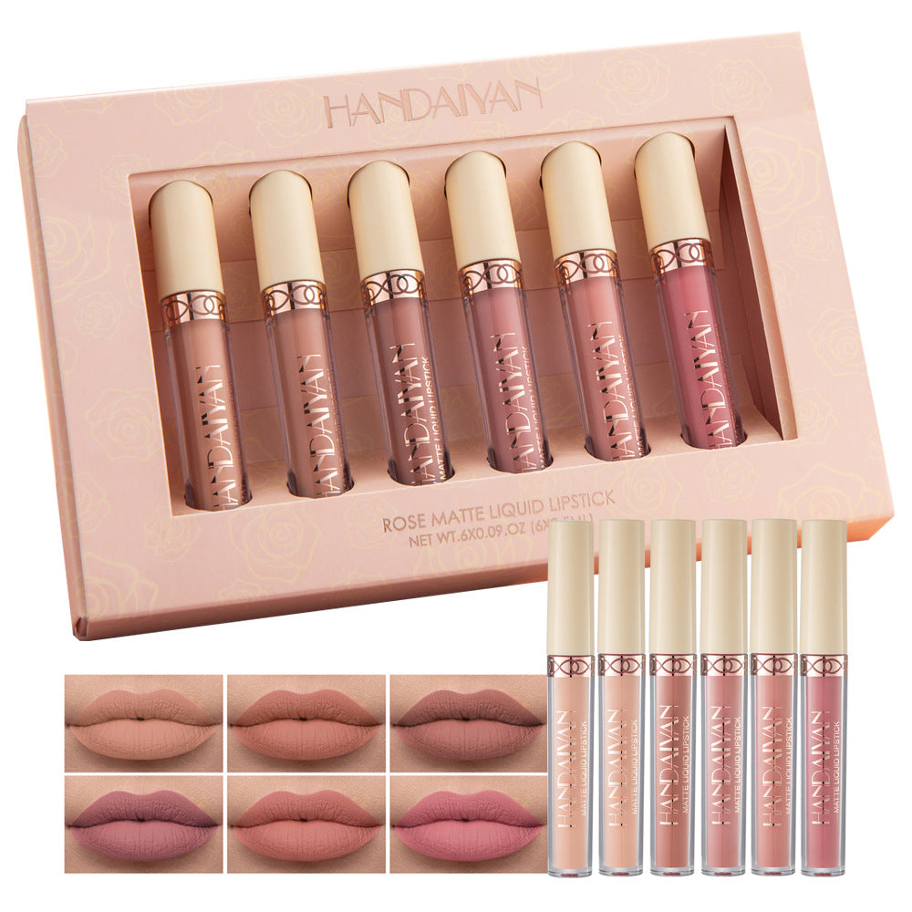 HANDAIYAN 6 Matte Rose Matte Liquid Lipstick in Gift Box