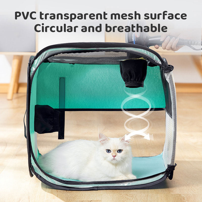 Cats And Dogs Bathing Home Blow Dry Hair Cage Pet Warm Drying Box Splash-Proof - DromedarShop.com Online Boutique