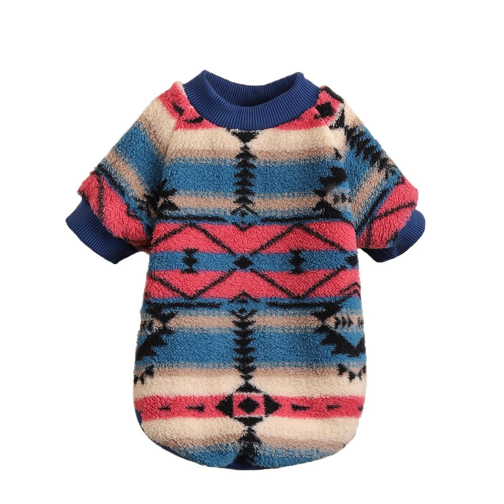 Dog Clothes Autumn And Winter Cute Stripes Plush Sweater - DromedarShop.com Online Boutique