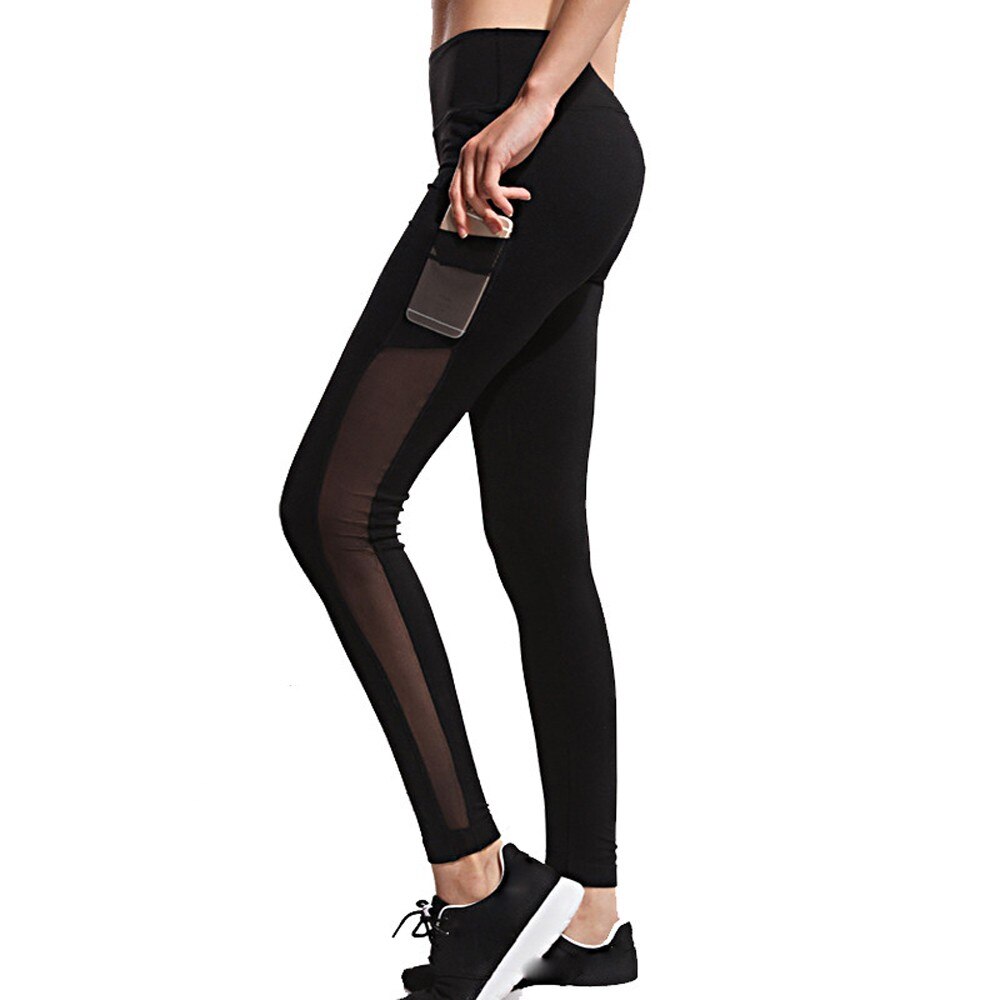 Women fitness black leggings with pocket