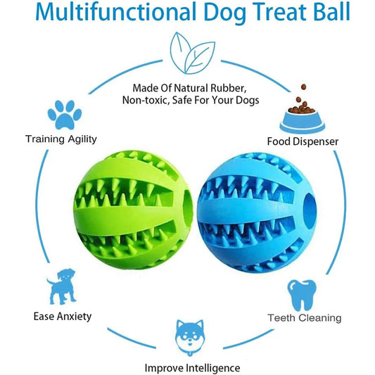 Pet Toy Interactive Rubber and Tooth Cleaning Ball