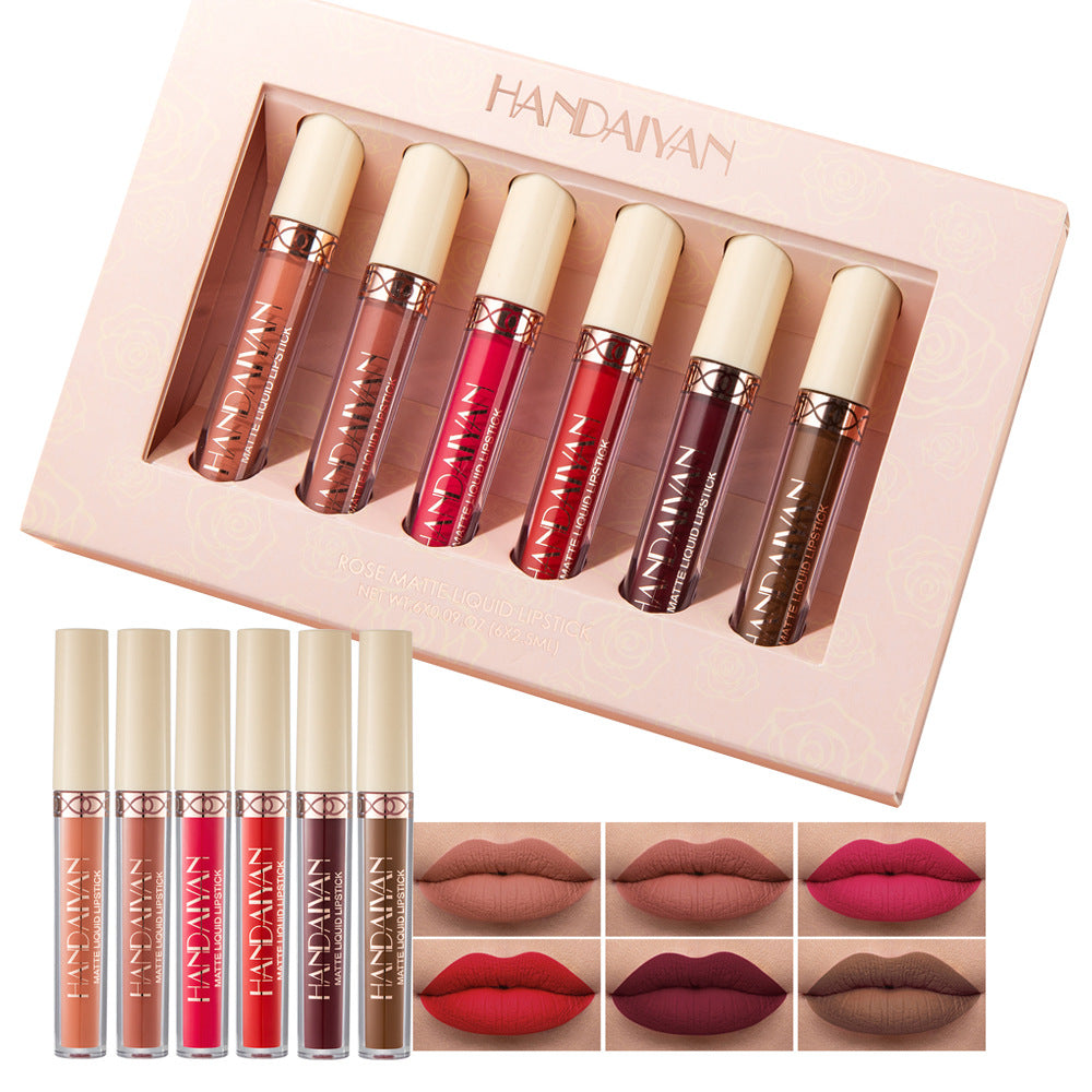 HANDAIYAN 6 Matte Rose Matte Liquid Lipstick in Gift Box