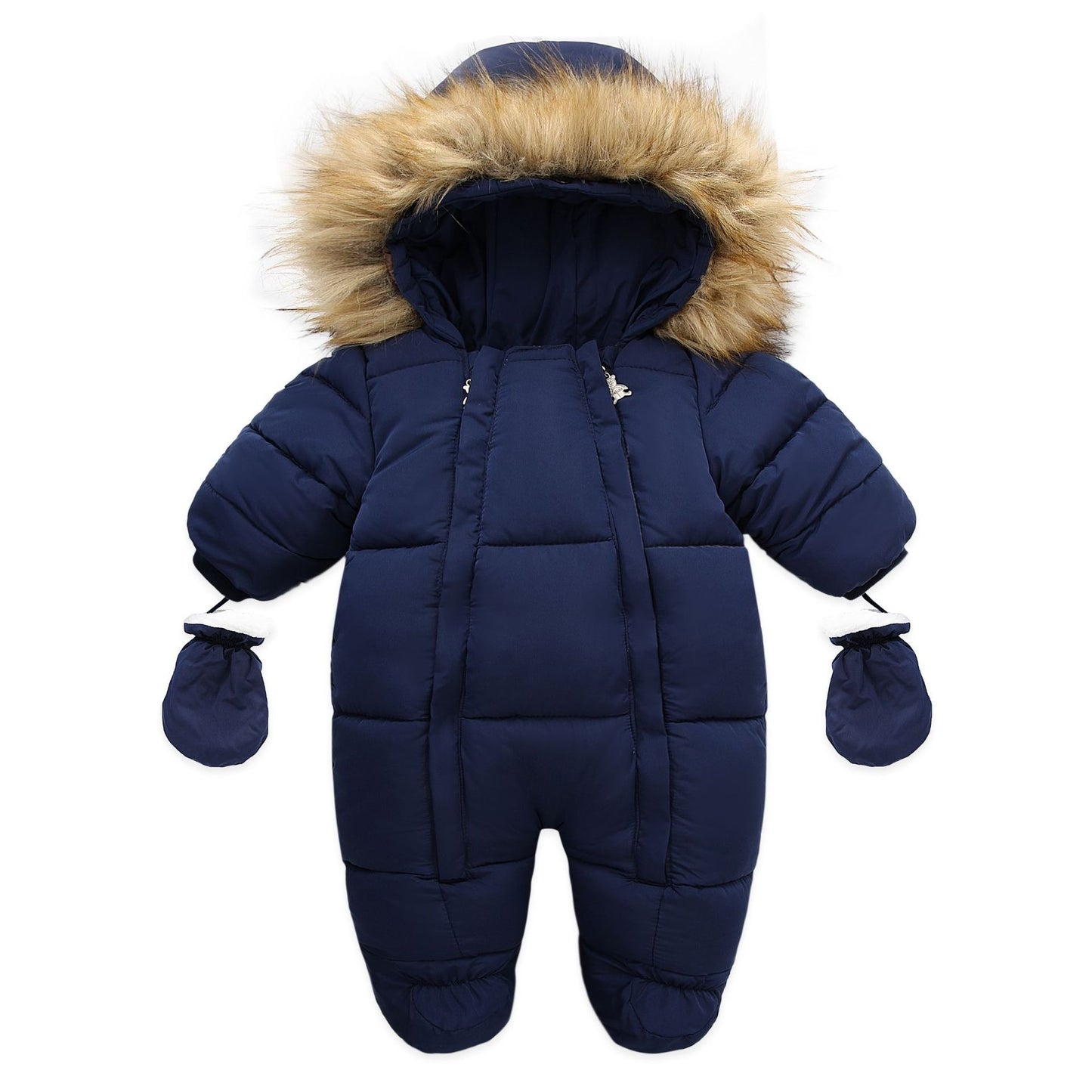 Baby Winter Wool Collar Romper Thickened Warm One-Piece Suit - DromedarShop.com Online Boutique