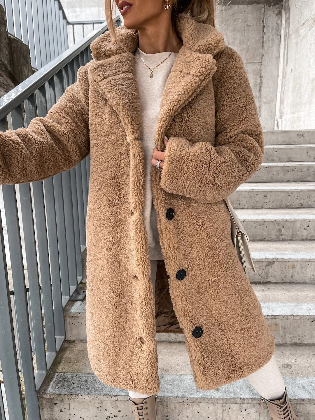 Autumn and Winter Women's Popular Wool Long Sleeve Long Coat - DromedarShop.com Online Boutique