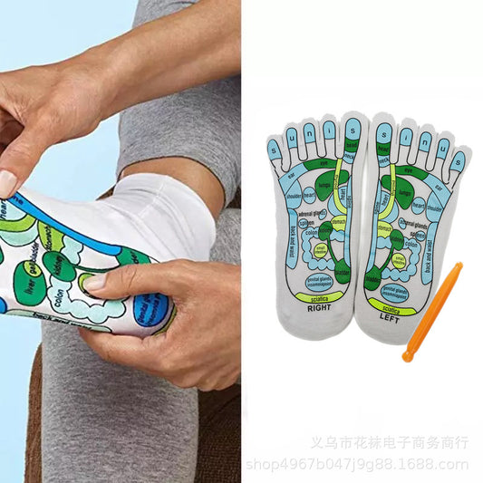 Five Finger Health Care Socks Creative Acupoint Map Foot Massage - DromedarShop.com Online Boutique