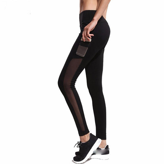 Women fitness black leggings with pocket