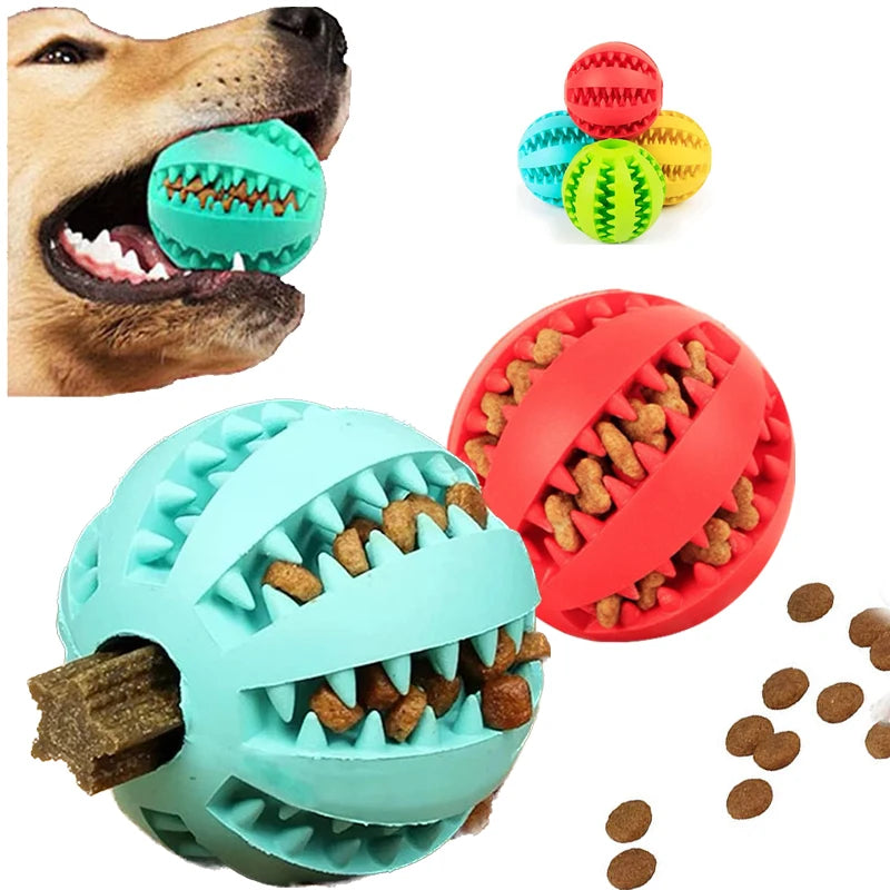 Pet Toy Interactive Rubber and Tooth Cleaning Ball
