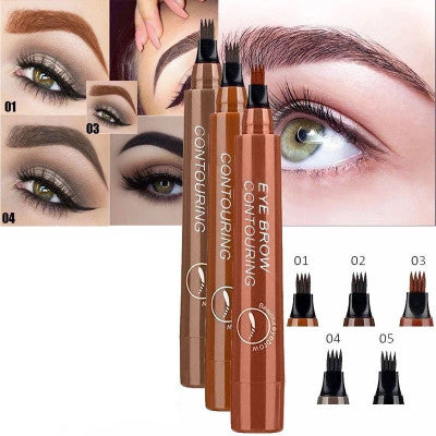 Four-Headed Bifurcated Eyebrow Pencil