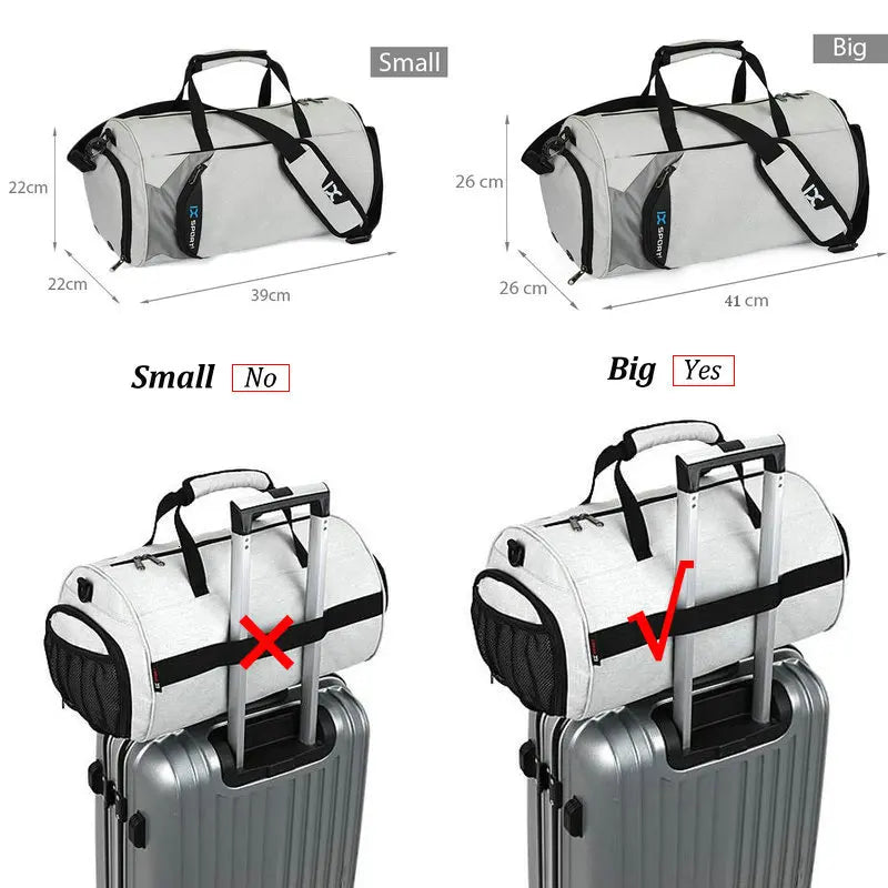 Men Gym Fitness Training Outdoor Travel Sport Bag Multifunction Dry Wet Separation Bags