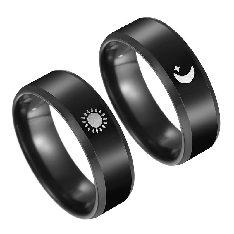Plated Sun and Moon Promise Ring Anel Falange Championship Rings - DromedarShop.com Online Boutique