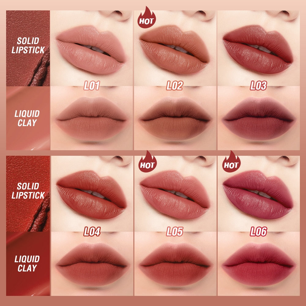12 Colors 2 in 1 Lip Tint Waterproof Long-lasting Moisture Lipstick - DromedarShop.com Online Boutique