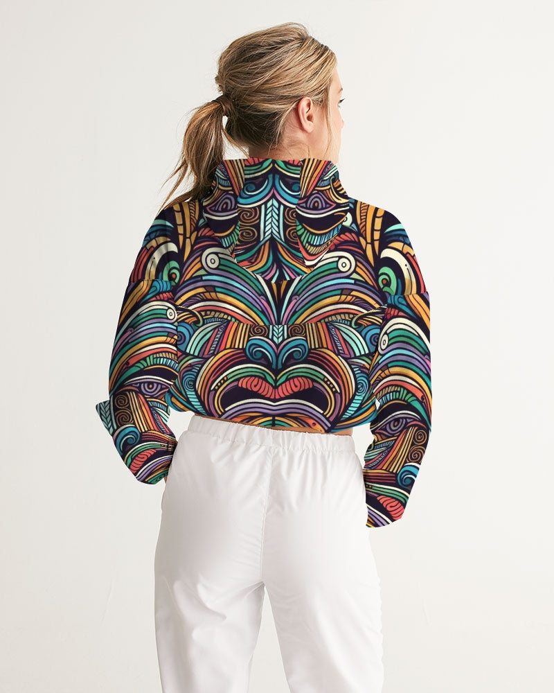 Maori Art Collections 1 Women's All-Over Print Cropped Windbreaker