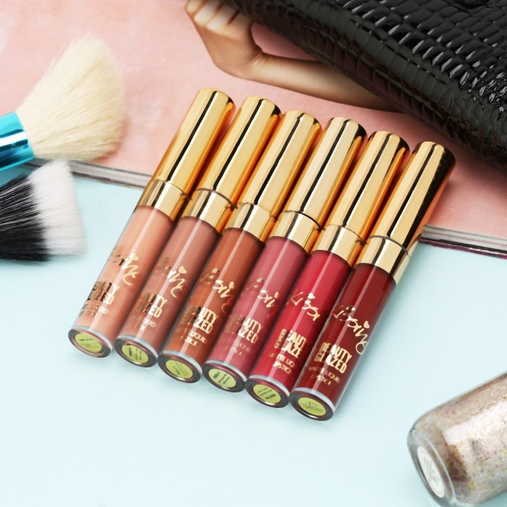 BEAUTY 6pcs Set Portable Professional Makeup 6 Colors Matte Liquid Lipstick DromedarShop.com Online Boutique