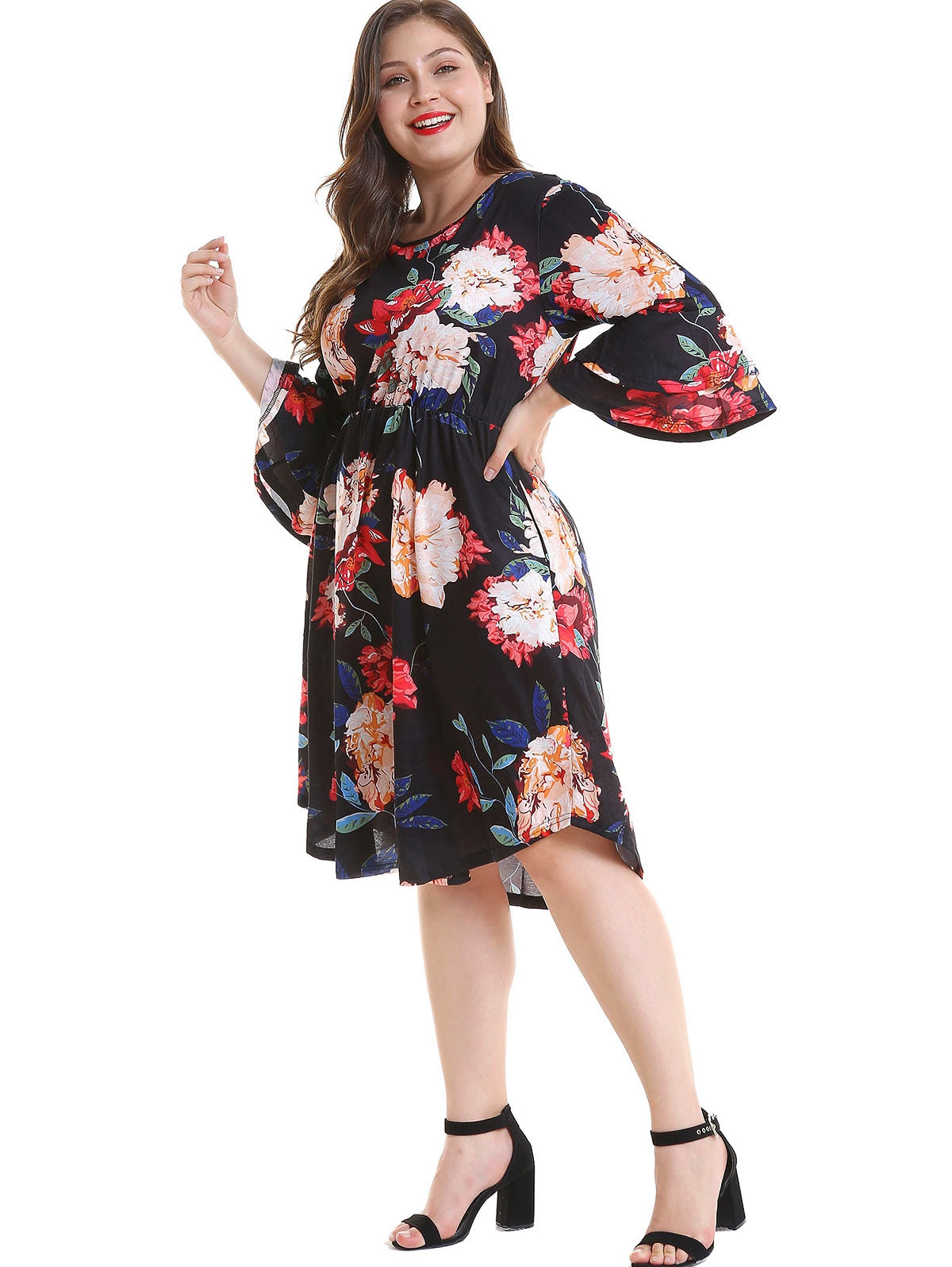 Plus Size Floral Print Dress for Women - DromedarShop.com Online Boutique