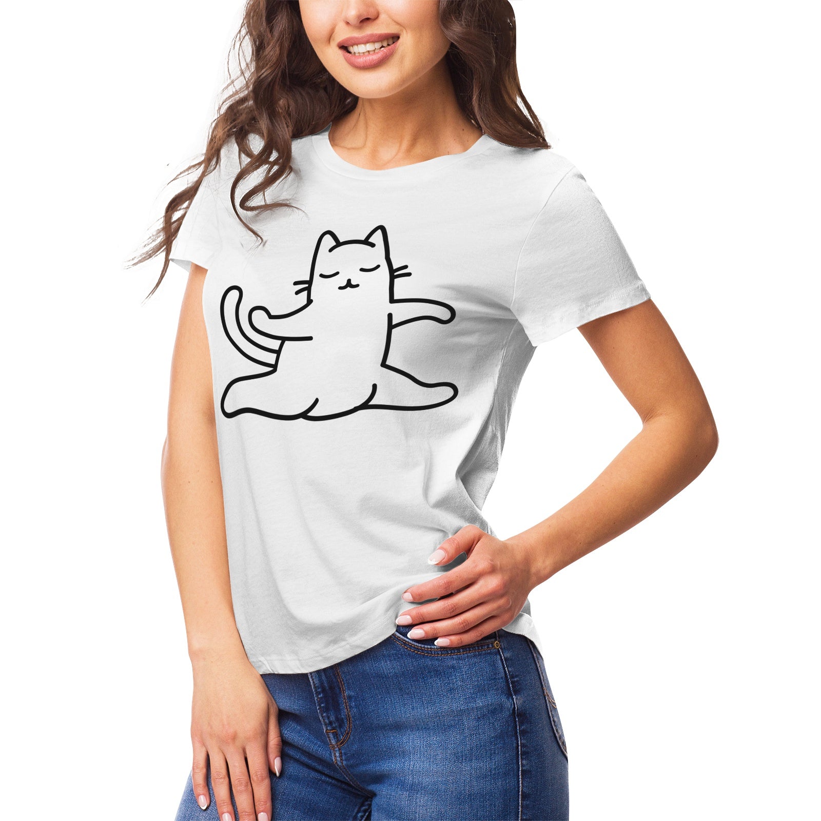 Yoga Cat 4 Women's Ultrasoft Pima Cotton T‑shirt - DromedarShop.com Online Boutique