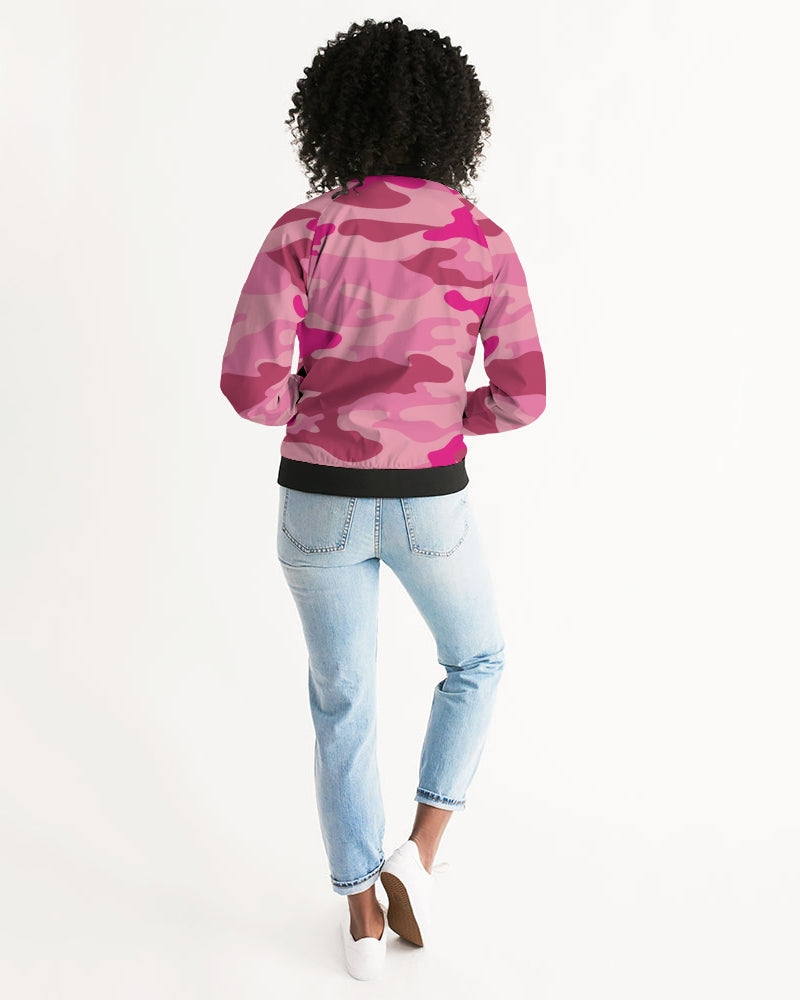 Pink  3 Color Camouflage Women's Bomber Jacket DromedarShop.com Online Boutique