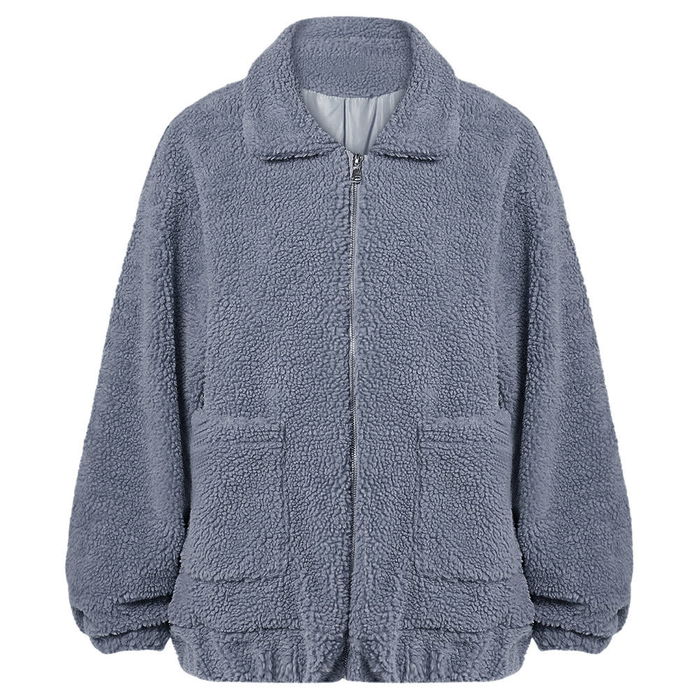 Women Fluffy Loose Coat Fashionable Warm Soft Jacket - DromedarShop.com Online Boutique