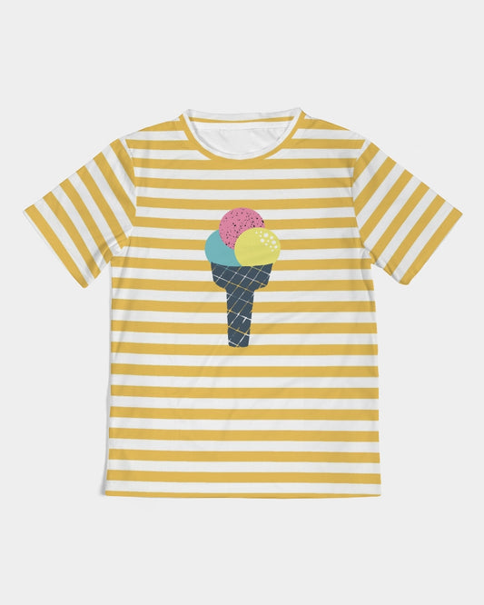 Yellow Stripes on White Kids Tee DromedarShop.com Online Boutique