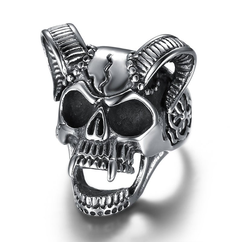 Skull Head of Sheep Titanium Rings - DromedarShop.com Online Boutique