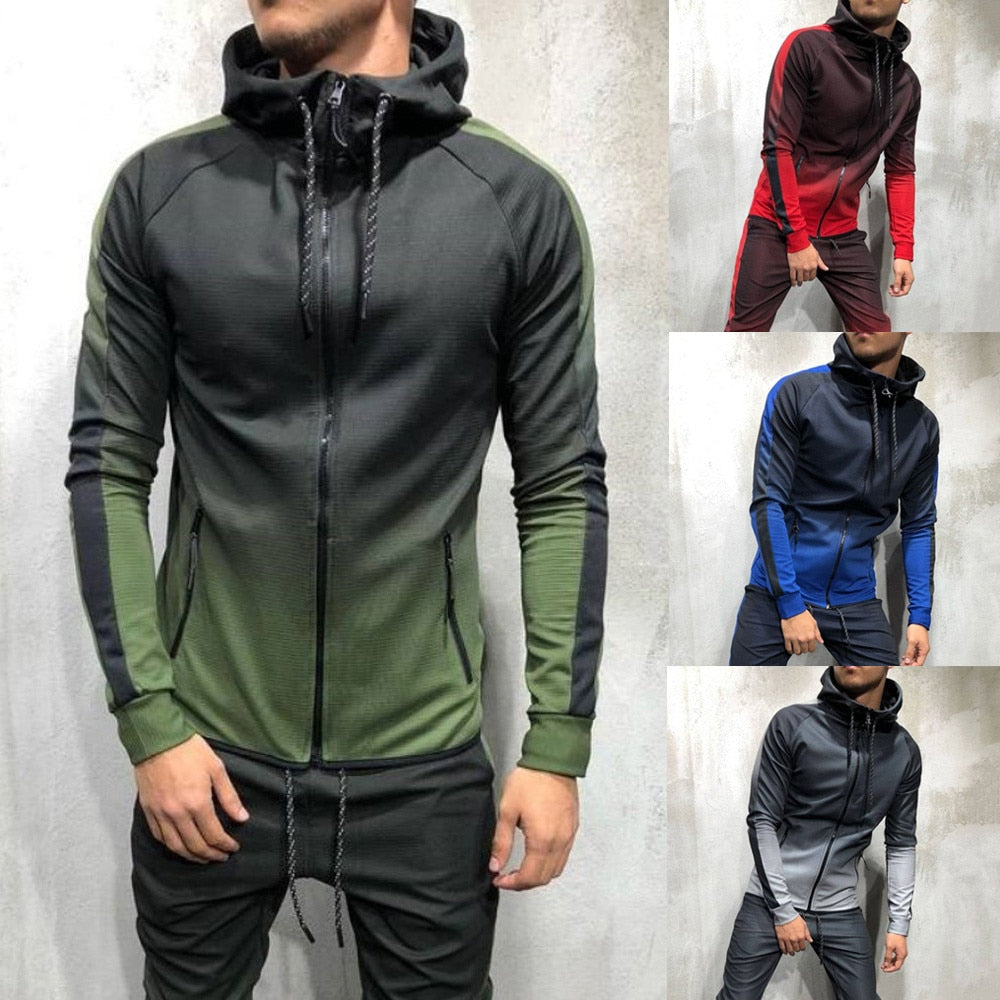 Zipper Men Fitness suit set 2 pieces DromedarShop.com Online Boutique