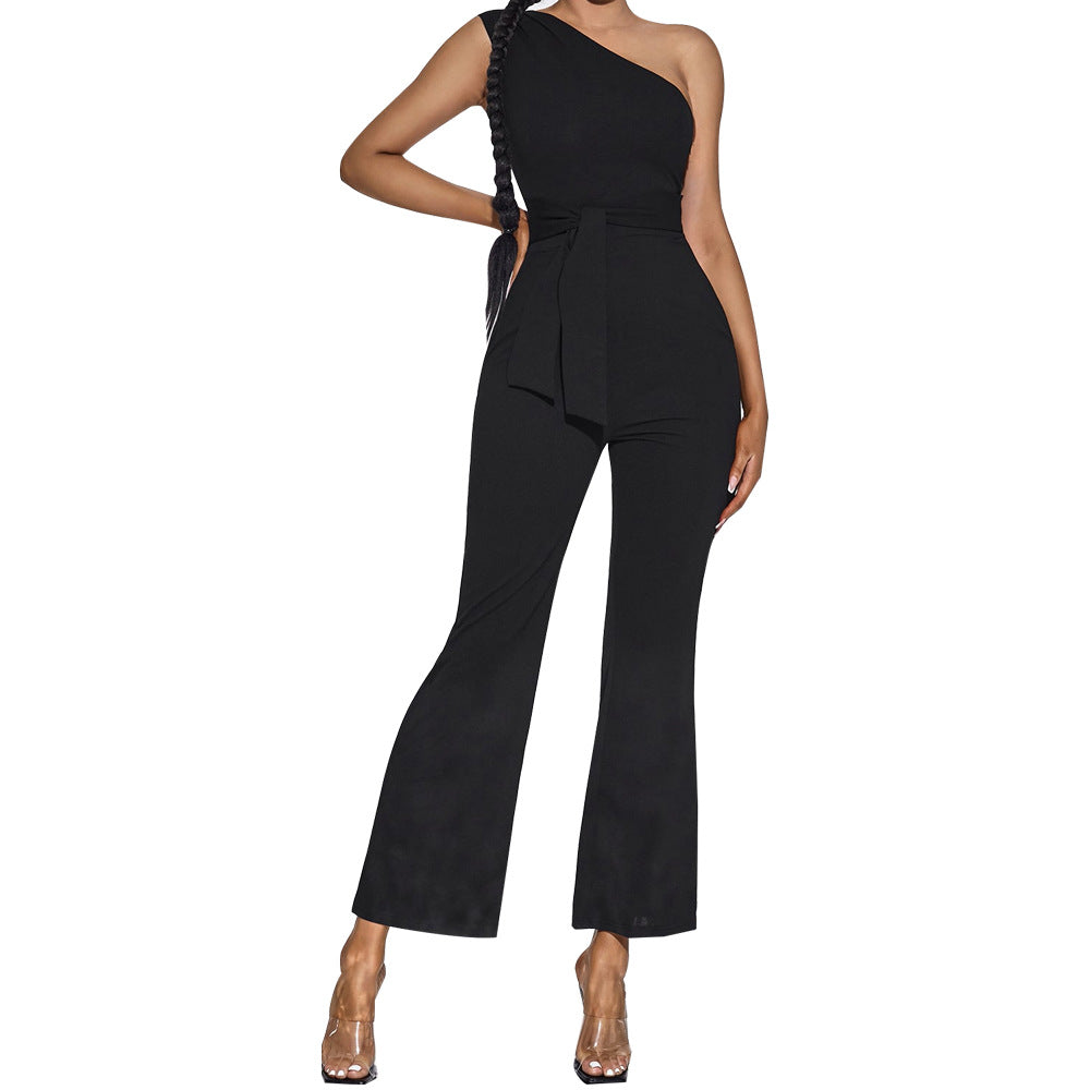 Black Elegant Sleeveless Jumpsuit - DromedarShop.com Online Boutique