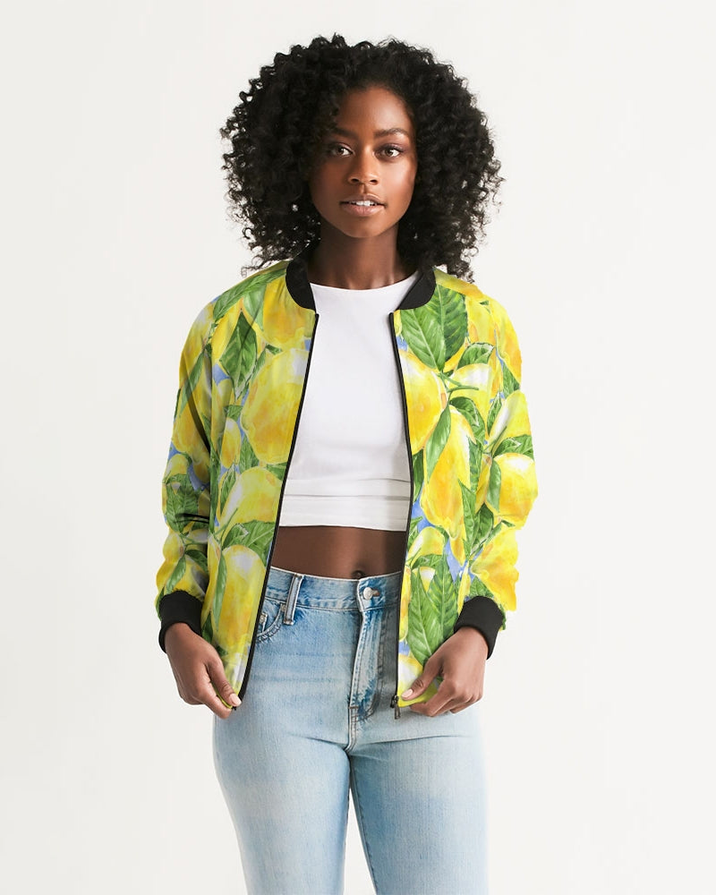 Lemon Favor Women's Bomber Jacket DromedarShop.com Online Boutique