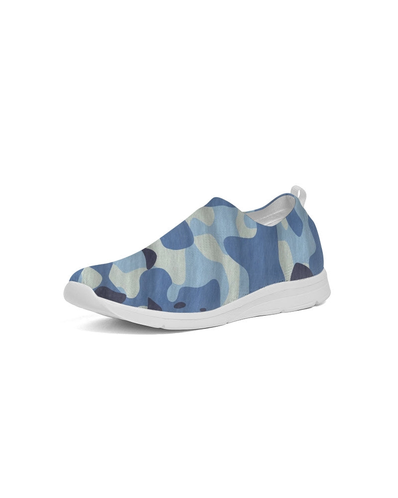 Blue Maniac Camouflage Women's Slip-On Flyknit Shoe DromedarShop.com Online Boutique