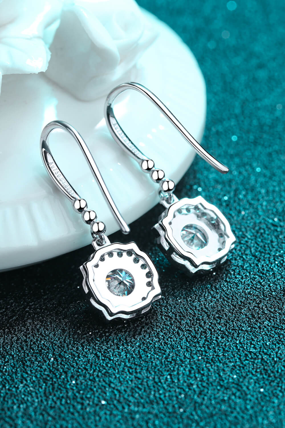 925 Sterling Silver Moissanite Hook Earrings - DromedarShop.com Online Boutique