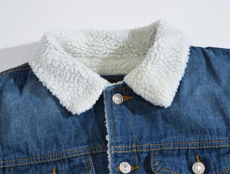 Winter Casual Denim Plus Velvet Warm Jacket - DromedarShop.com Online Boutique