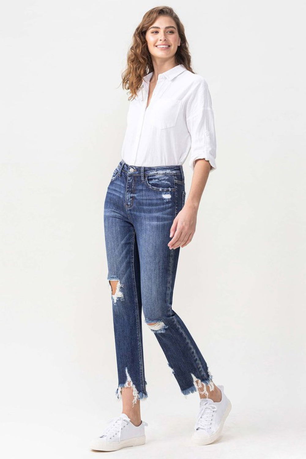 Lovervet Jackie Full Size High Rise Crop Straight Leg Jeans - DromedarShop.com Online Boutique
