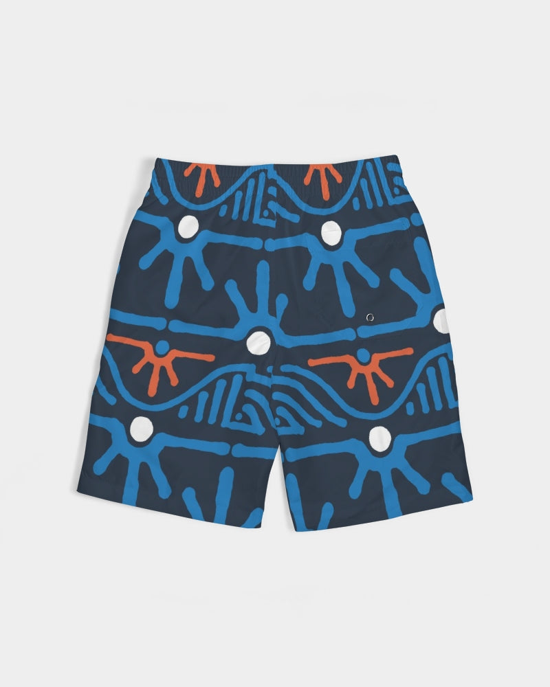 Hand Made Tribal Pattern Dark Blue Boy's Swim Trunk DromedarShop.com Online Boutique