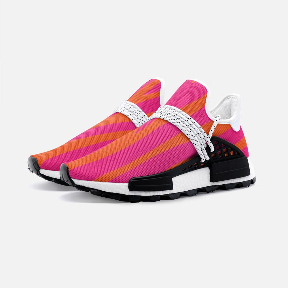 Pink- Orange Zebra Unisex Lightweight Sneaker S-1 Boost DromedarShop.com Online Boutique