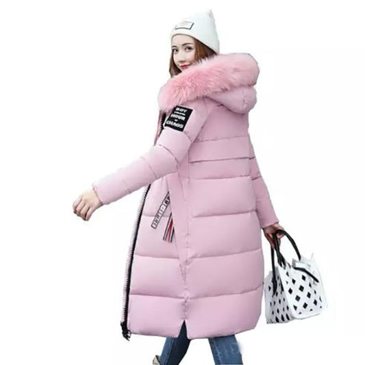 Winter end Sale! Women Large Fur Collar Padded Cotton Warm Winter Coat DromedarShop.com Online Boutique