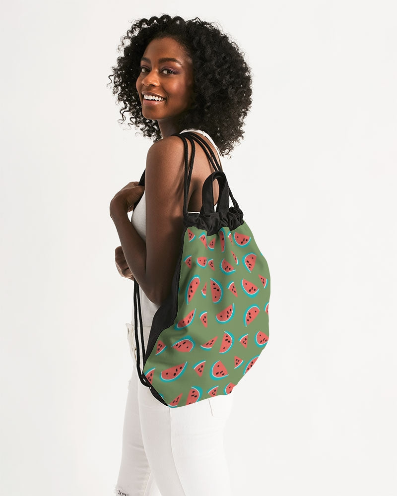 Watermelon Canvas Drawstring Bag DromedarShop.com Online Boutique