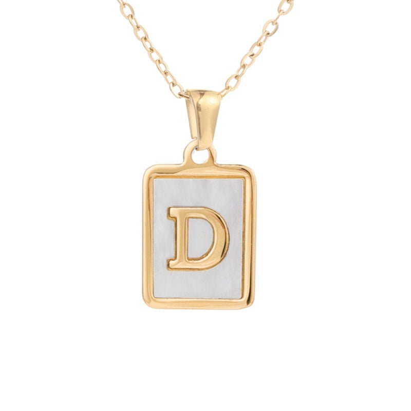 Square Letter Pendant Necklace DromedarShop.com Online Boutique