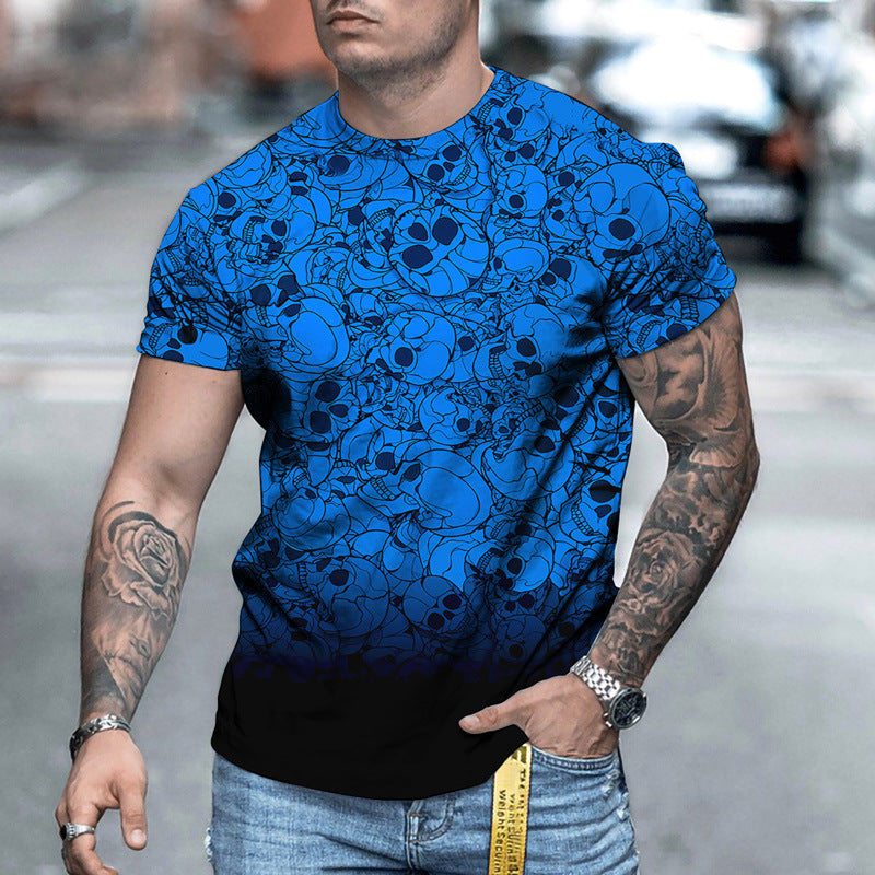 Men's Short Sleeve Skull 3D Digital Printing Men's T-Shirt - DromedarShop.com Online Boutique