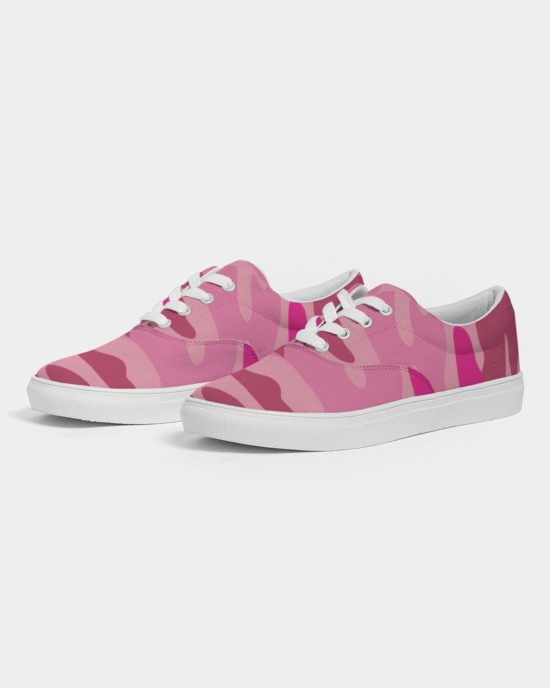 Pink  3 Color Camouflage Women's Lace Up Canvas Shoe DromedarShop.com Online Boutique