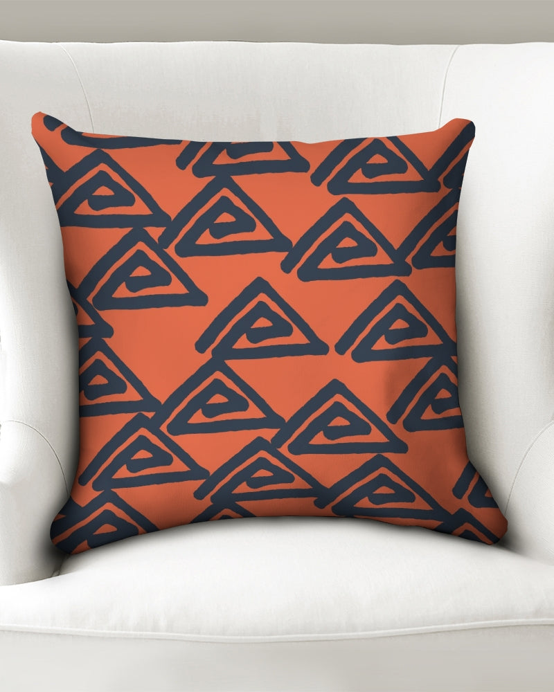 Triangle pattern on orange Throw Pillow Case 18"x18" DromedarShop.com Online Boutique