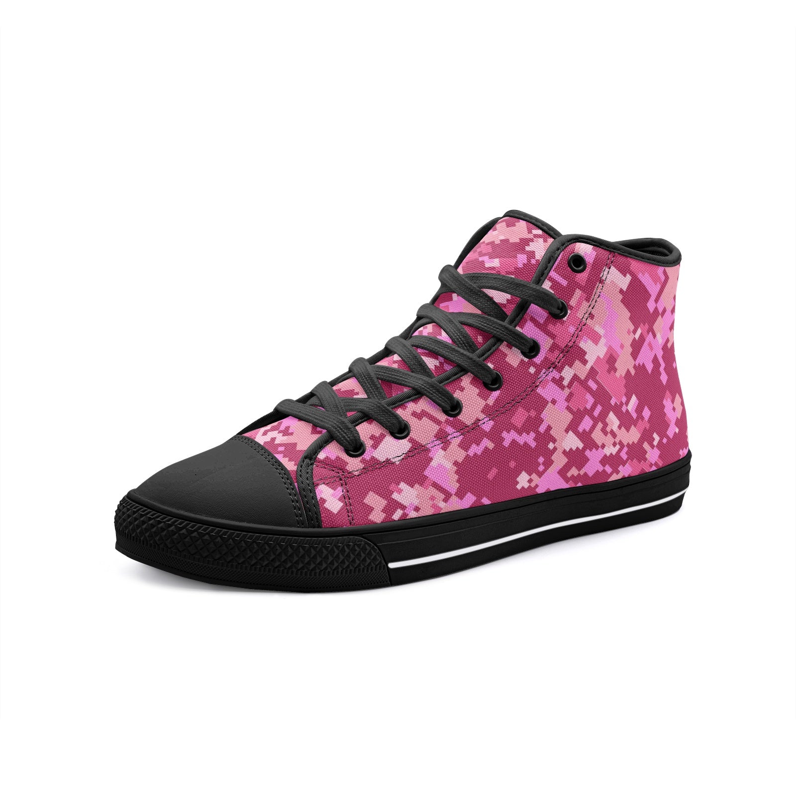 Archivo Pixel Camouflage Unisex High-Top Canvas Shoes DromedarShop.com Online Boutique