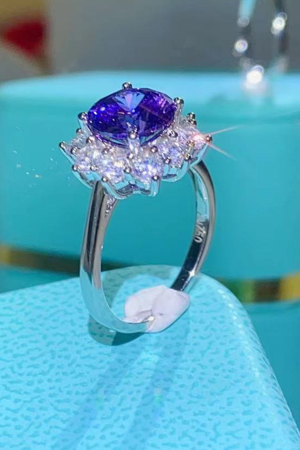 Hopeful Romance 2 Carat Moissanite Platinum-Plated Ring - DromedarShop.com Online Boutique