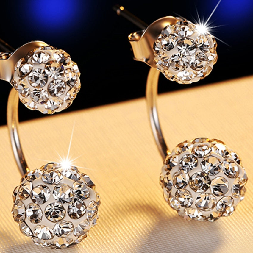Women 's Luxury  Crystal Ball  Earrings DromedarShop.com Online Boutique