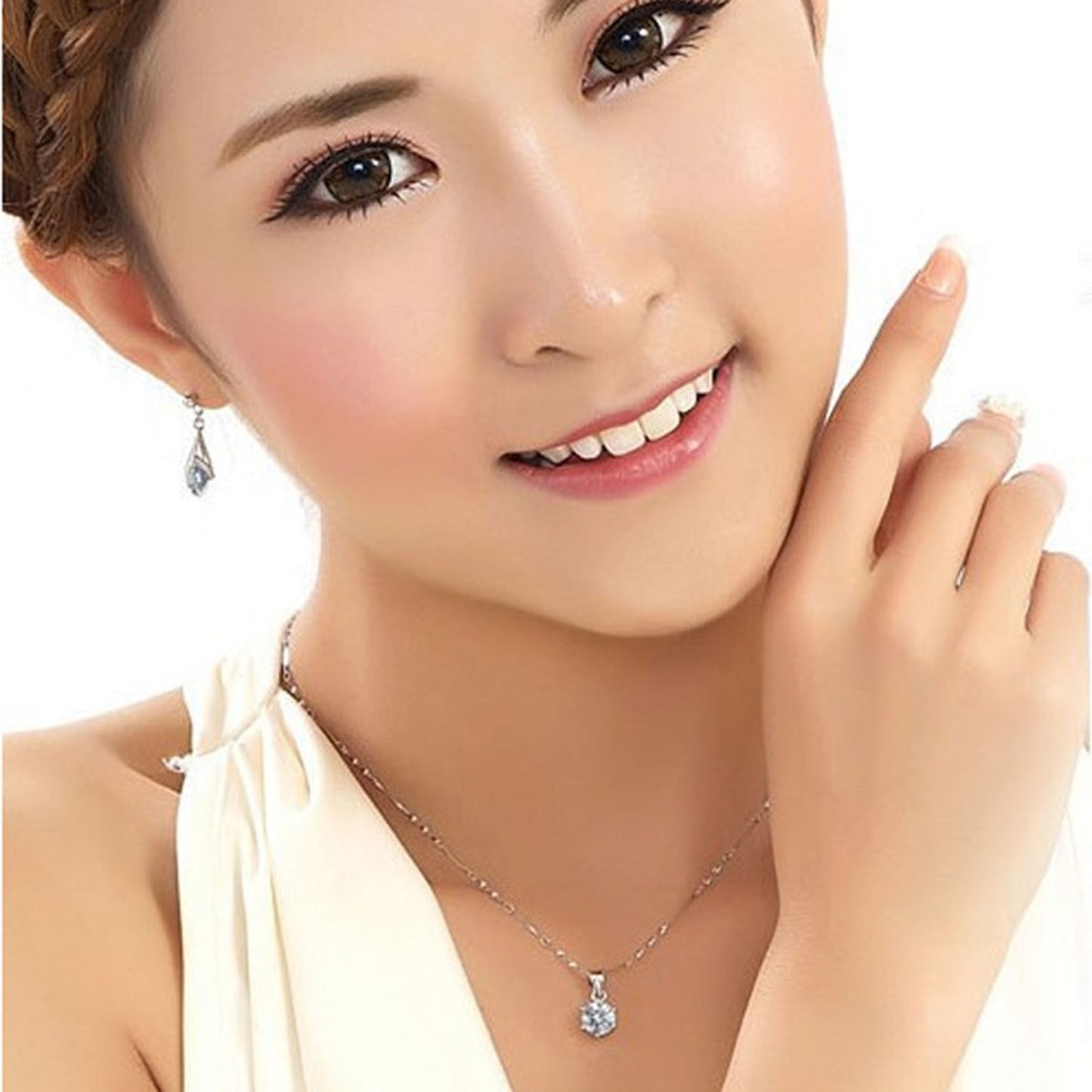 Cubic Zircon Statement Necklace & Earrings Rings Wedding Jewelry Sets DromedarShop.com Online Boutique