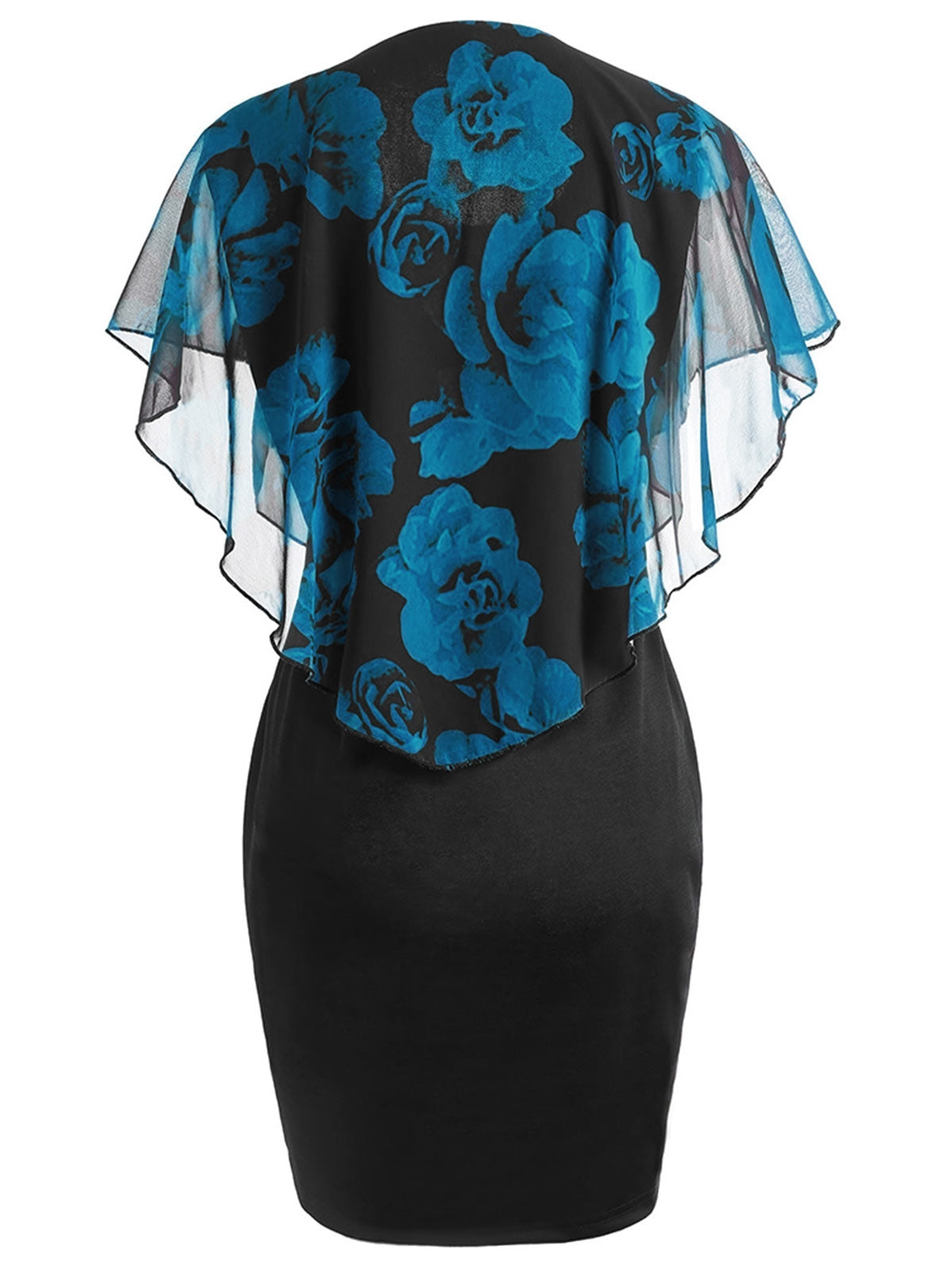 Plus Size Rose Overlay Capelet Dress DromedarShop.com Online Boutique