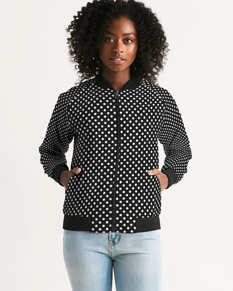 Polka Dots Women's Bomber Jacket DromedarShop.com Online Boutique