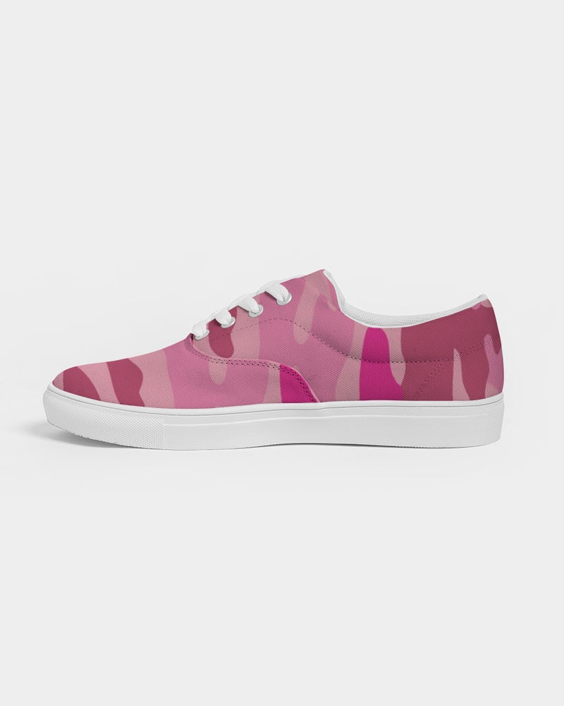 Pink  3 Color Camouflage Women's Lace Up Canvas Shoe DromedarShop.com Online Boutique