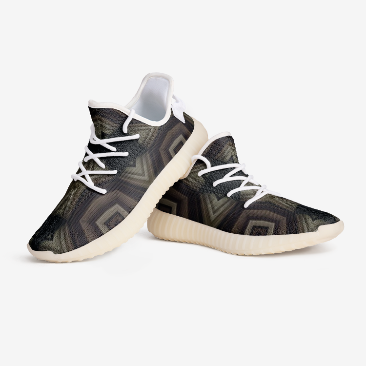 Aztec Black and Gold pattern Unisex Lightweight Sneaker YZ Boost DromedarShop.com Online Boutique