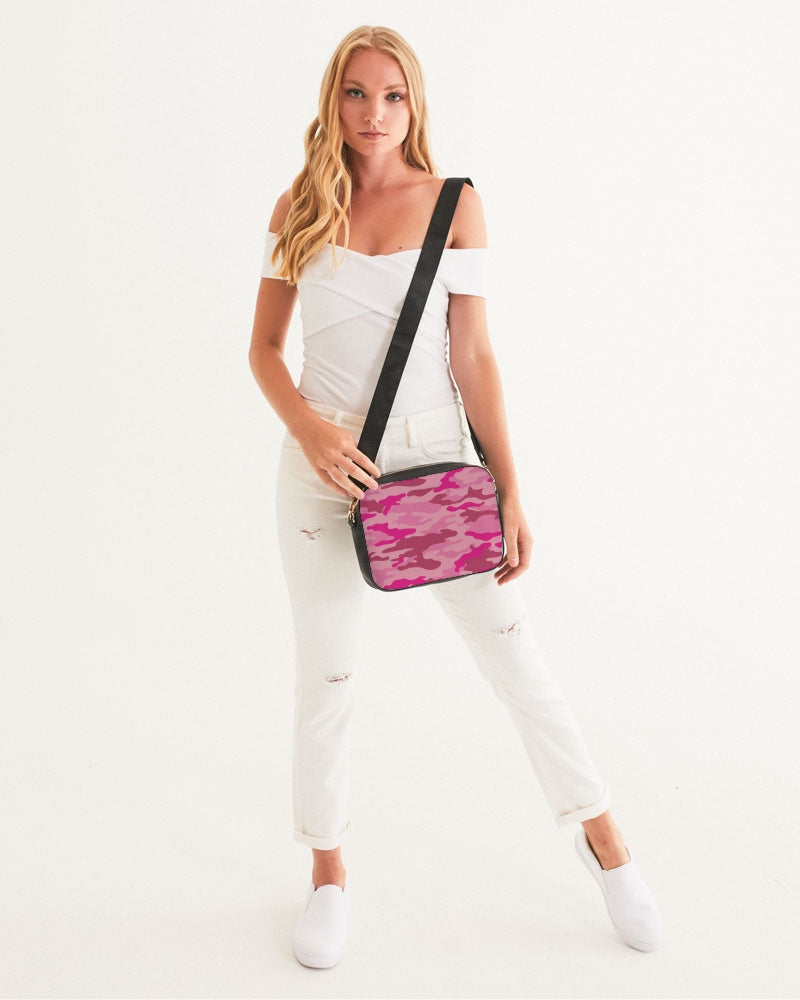 Pink 3 Color Camouflage Crossbody Bag DromedarShop.com Online Boutique